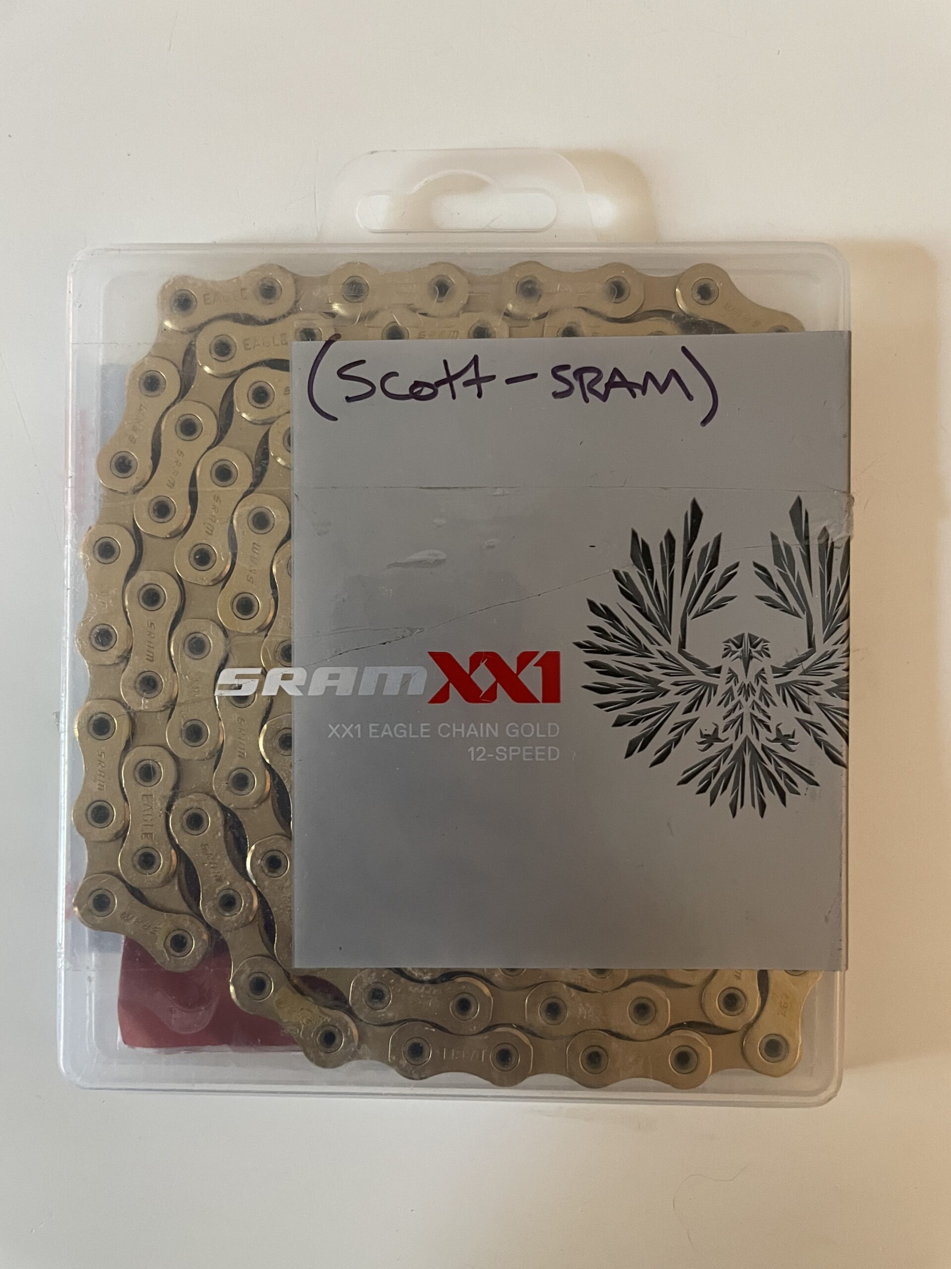 SRAM XX1 Eagle 12-speed chain, gold finish, new in package