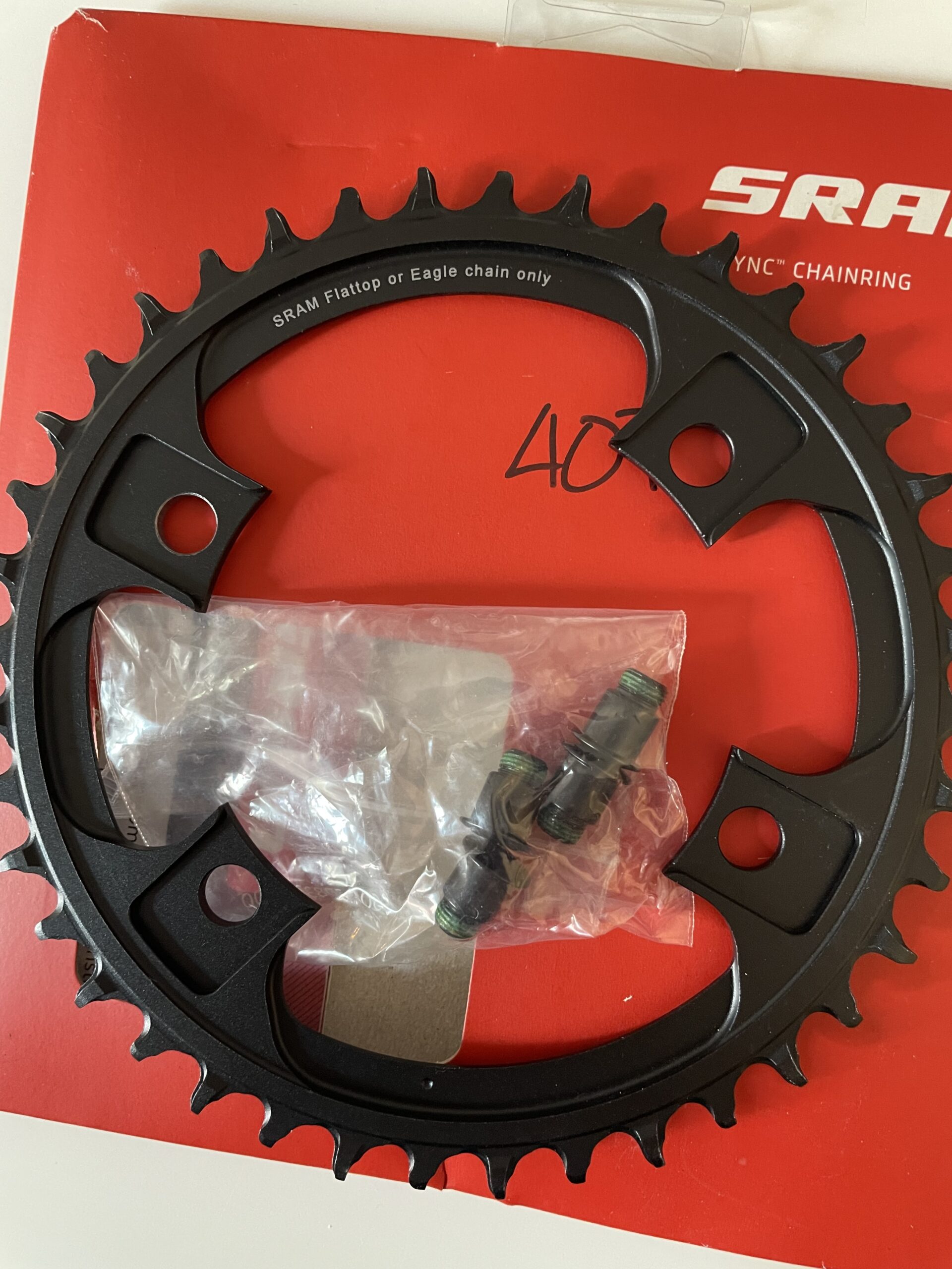 SRAM AXS X-Sync 40t chainring, for 1x12 gravel/cx, brand new, 107bcd 4-bolt asymmetrical with hardware