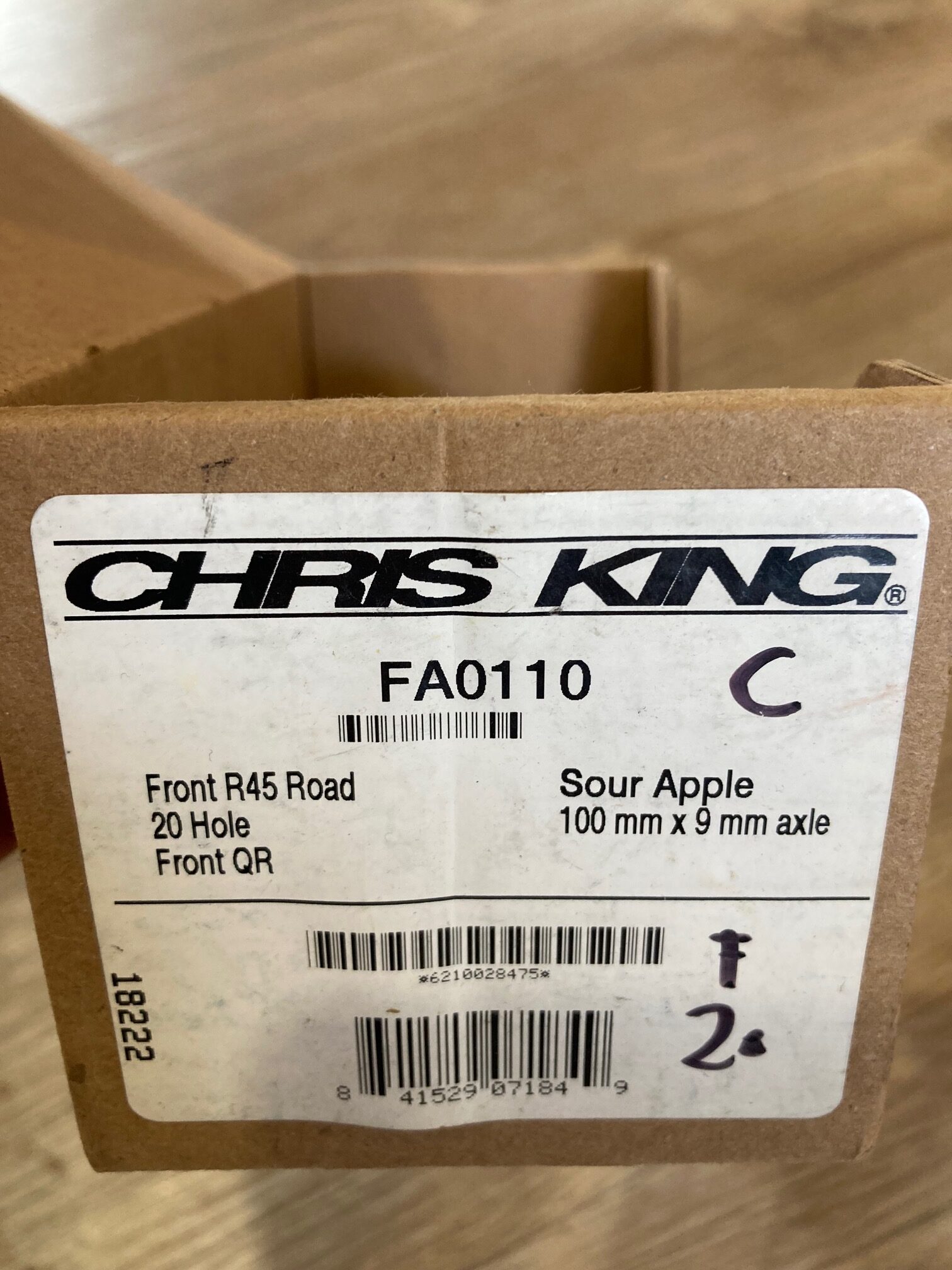 New Chris King R45 rim brake ceramic hubset - rare SOUR APPLE