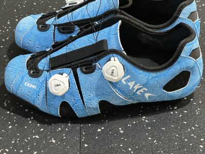 LAKE CX241 Road Cycling Shoes - size 43.5 - Sky Blue/White - like new!