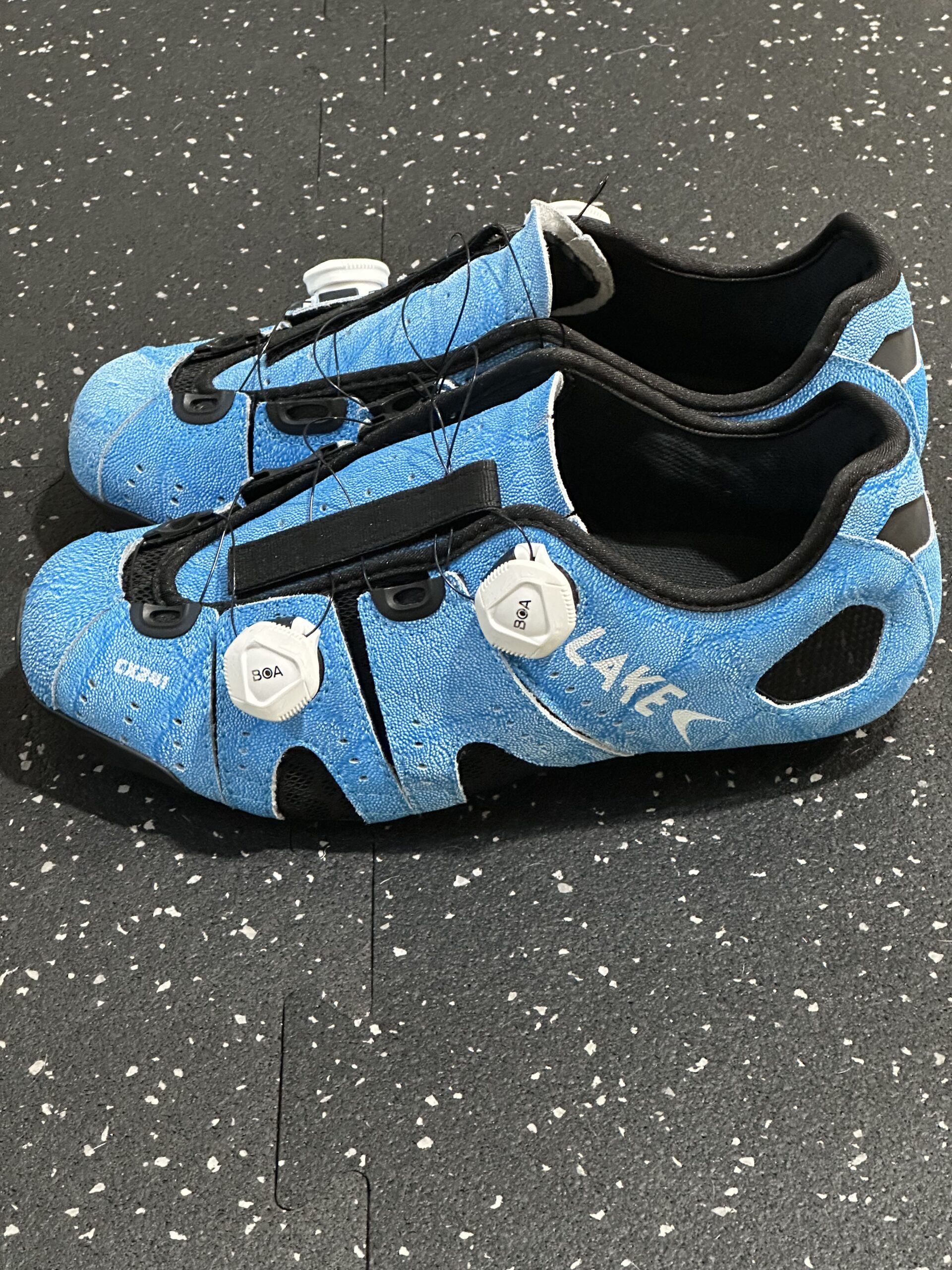 LAKE CX241 Road Cycling Shoes - size 43.5 - Sky Blue/White - like new!