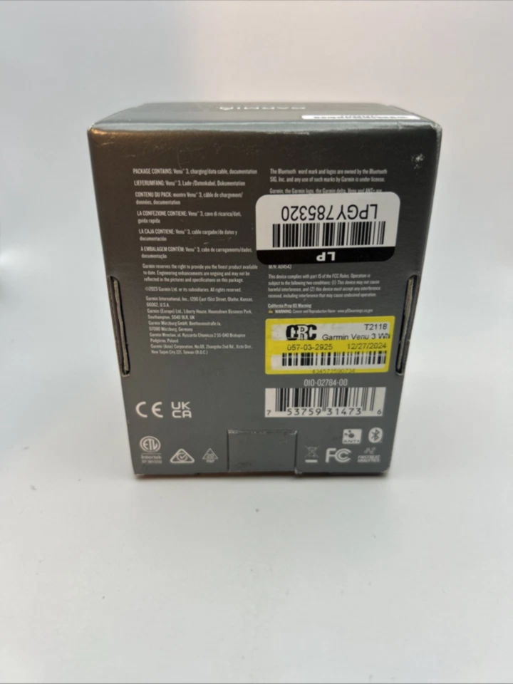 Garmin Venu 3 -WHITE-Health and Fitness Smartwatch -NEW(Opened Box)