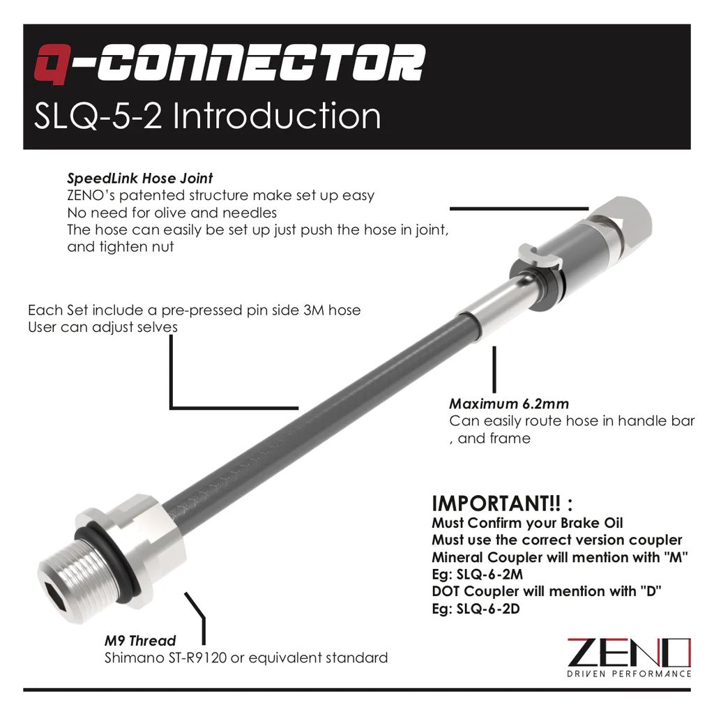 Zeno Q-Connector M9 Road/Gravel for internal routing
