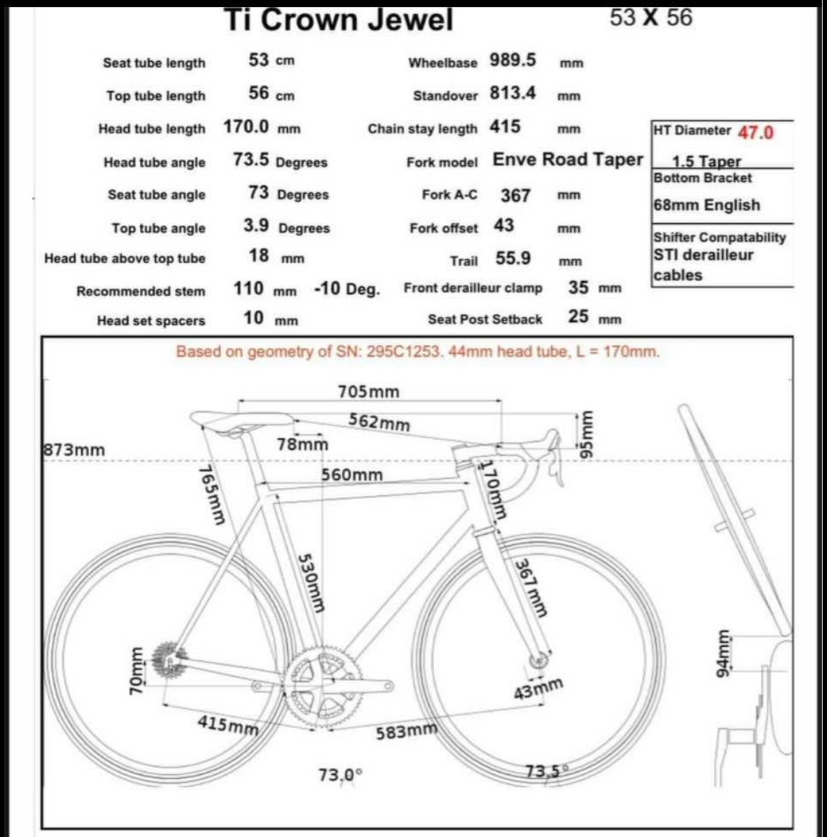 Independent Fabrication Titanium Crown Jewel frame and fork