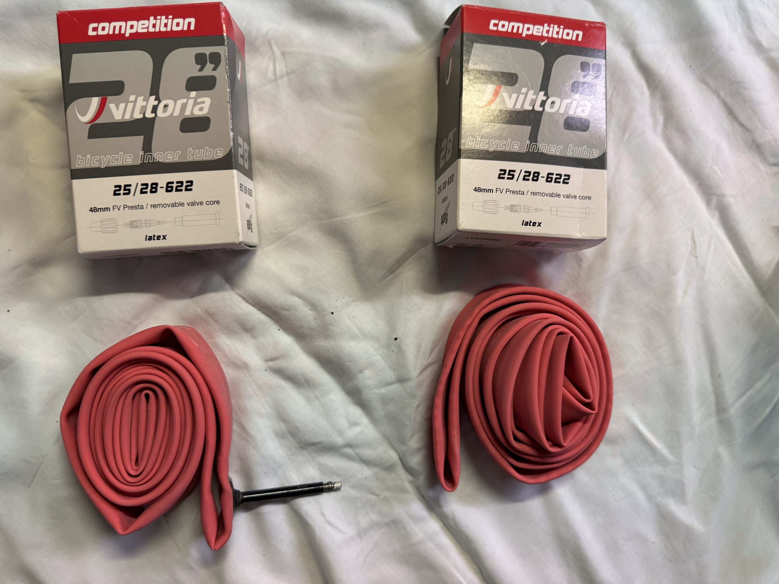 Two Vittoria Competition 25/28-622 (700c) Latex Inner Tubes