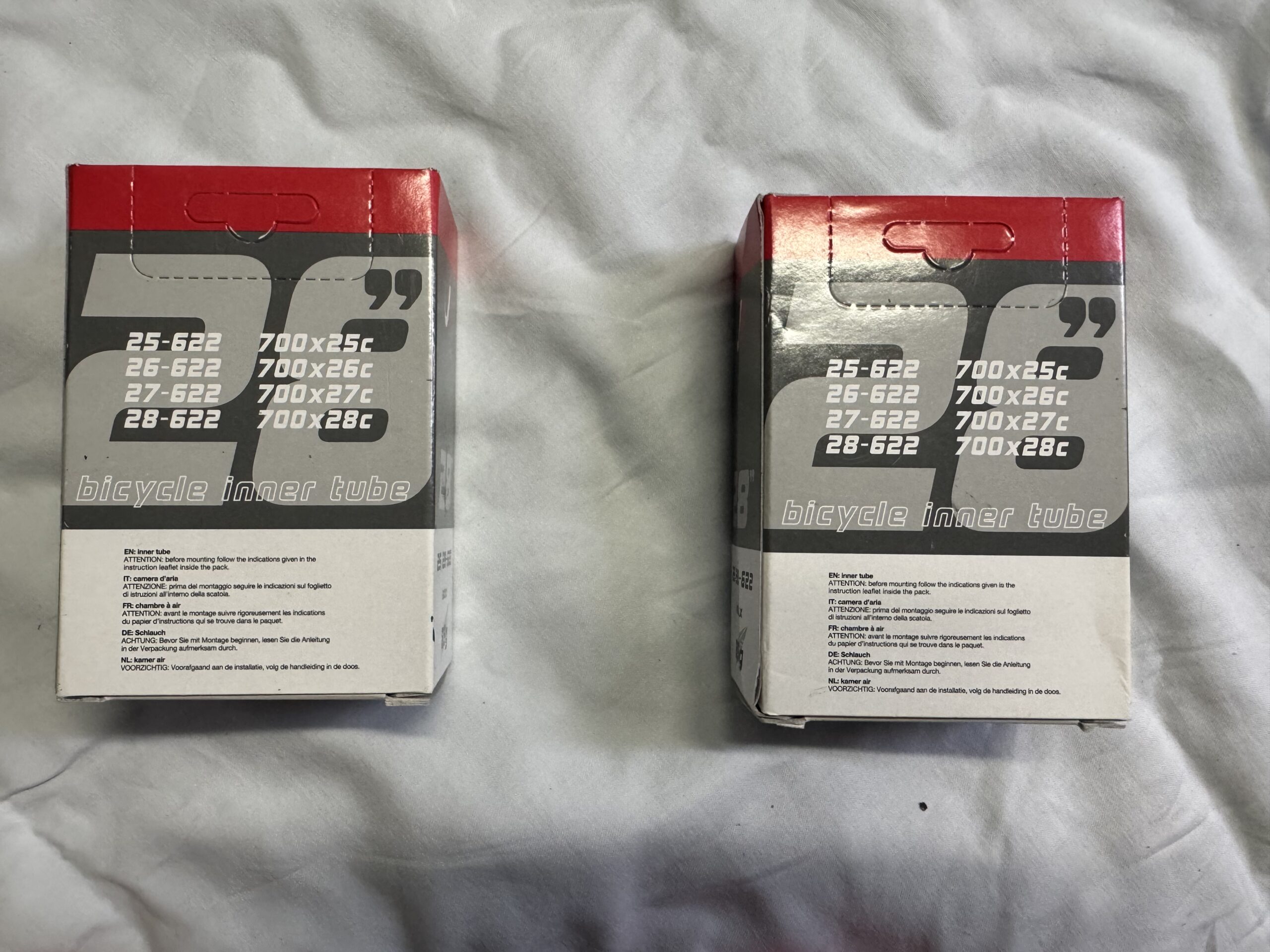 Two Vittoria Competition 25/28-622 (700c) Latex Inner Tubes
