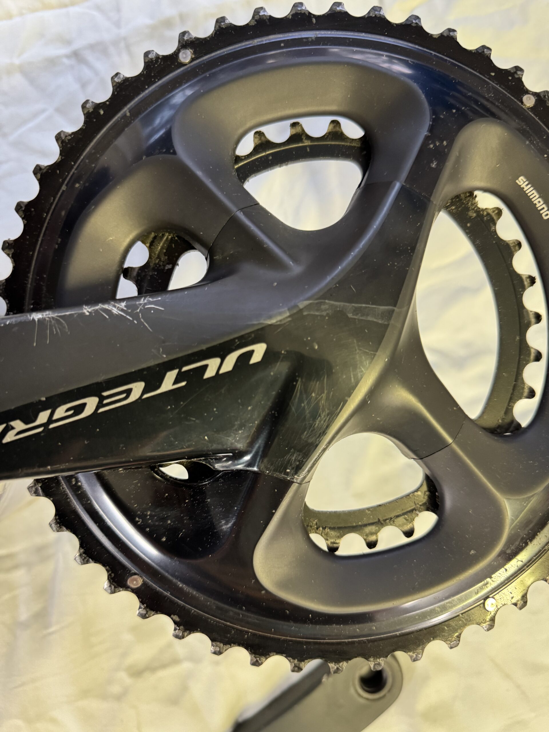 Used Ultegra 11 Speed 52/36 175mm Crankset with Near New 52 Tooth Chainring