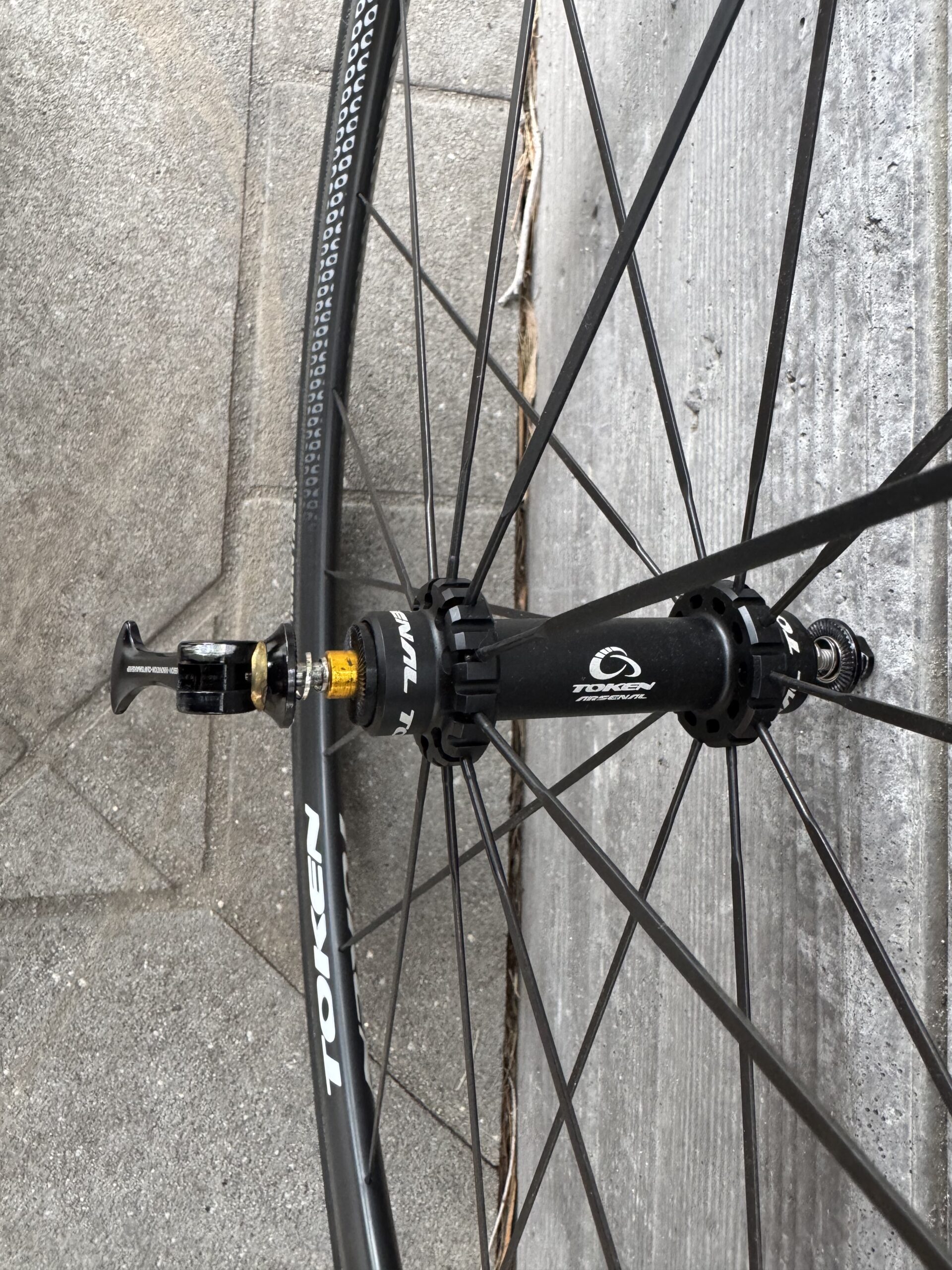Pair of Token Tk-C-28 Carbon Clincher Wheels with Cassette, Tyres and Tubes