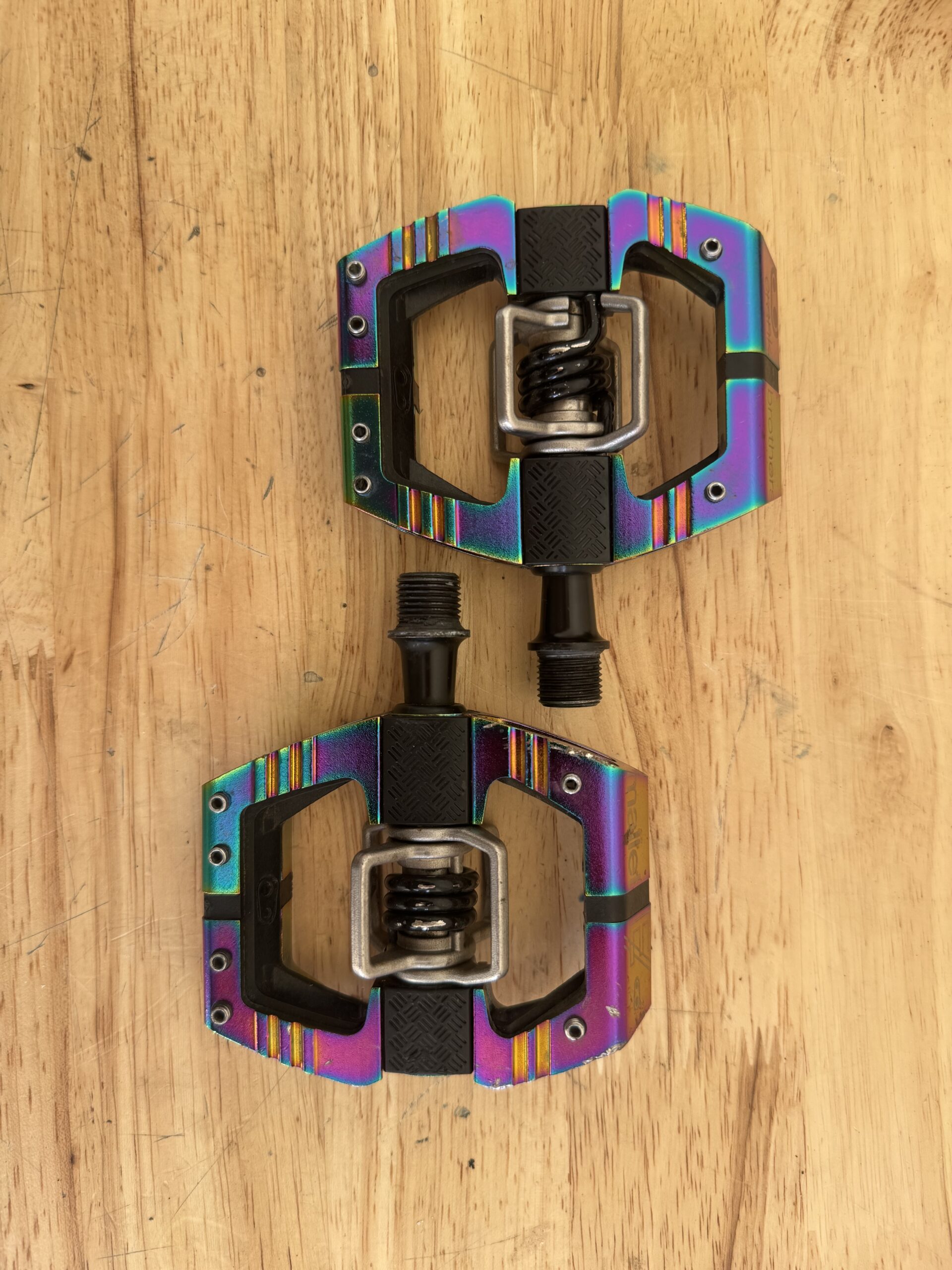 Crank Bros Mallet-E LS Clipless Pedals - Limited Edition Oil Slick Version