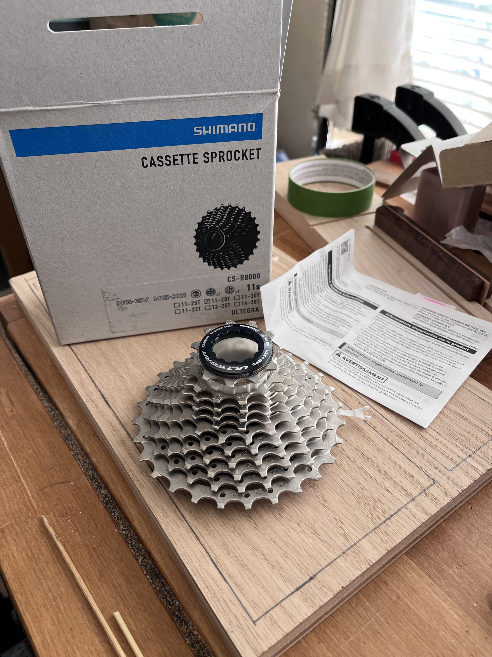 Shimano CS-R8000 11-speed cassette, 11-28
